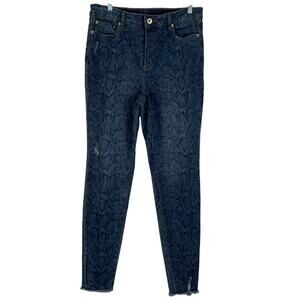 INC Denim Women's High Rise Skinny Animal Print Jeans Size 12